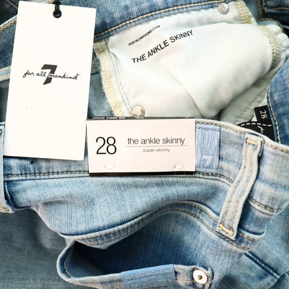 Seven 7 For All Mankind The Ankle Skinny Frayed Wave Hem in Sara NWT New 28 - Picture 5 of 5